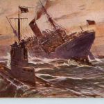 Vernichtung eines engl. Handelsdampfers durch ein deutsches Uboot