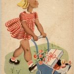 Kind mit Puppenwagen