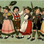 Gruss aus Oberbayern - Trachten - Prägekarte