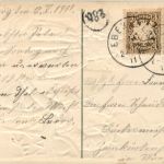 Bayrische Tracht - Prägekarte mit Seide