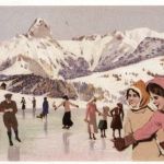 Eislaufen - Künstlerkarte Magrini - Repro