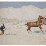 Ski - Künstlerkarte Magrini - Repro