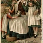 Grossmutter mit Kindern und Katze