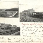 Gruss vom Bahnhof Mehltheuer .- Rosenbach - Litho