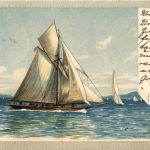 Segelboot - Prägekarte