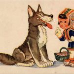 Lappland - Kind mit Hund - Sign. Tilgmann