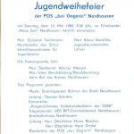 Nordhausen - Karte zur Jugendweihefeier