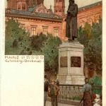 Mainz - Gutenberg Denkmal - Litho