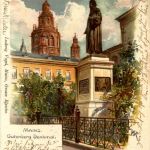 Mainz - Gutenberg Denkmal - Litho