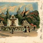 München - Wittelsbacherbrunnen - Litho