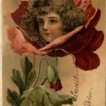 Kind in Blume - Litho
