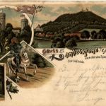 Gruss von der Landskrone bei Görlitz - Litho
