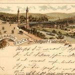 Stuttgart Cannstatt - König Karls Brücke - Litho