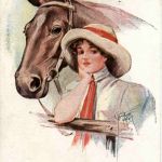 Frau mit Pferd