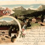 Gruss aus Klais - Litho Krün