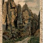 Die Wekelsdorfer Felsen - Litho