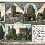 Alte Bauwerke zu Saalfeld - Litho