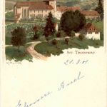 St. Trudpert - Litho - Künstlerkarte K. Mutter