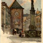 Freiburg - Künstlerkarte Kley - Litho