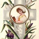 Kind mit Kreuz Blumen