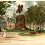 Kaiserdenkmal in Karlsruhe - Litho - Künstlerkarte sign. Kley