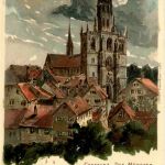 Konstanz - Litho - Künstlerkarte C. Biese - Stempel Privat Post Frankfurt