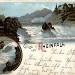 Gruss vom Rheinfall - Litho