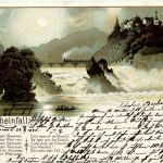 Schaffhausen - Gruss vom Rheinfall - Litho