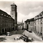St. gallen - Bahnhof und Postgebäude - Tram