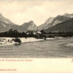 Admont/Steiermark - Admont, Blick von der Ennsbrücke auf das Gesäuse