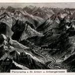 St.Anton am Arlberg/Tirol - St.Anton, Panorama v.St.Anton und Arlbergstrasse