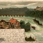 Der Rhein bei Schaffhausen - Litho