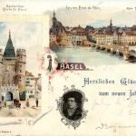 Basel - Herzlichen Glückwunsch zum neuen Jahre - Litho