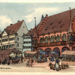 Freiburg - Kaufhause - Künstlerkarte H. v. Geyer