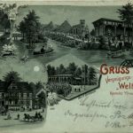 Gruss vom Etablissement Weltemühle Kemnitz bei Dresden - Litho