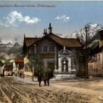 Admont/Steiermark - Leopoldinen-Brunnen mit den Hallermauern