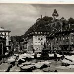 Graz/Steiermark - Graz, Hauptplatz mit Schlossberg