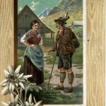 Trachten Bayern - Künstlerkarte E. Döcker