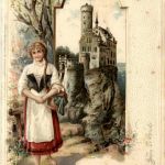 S Bärbele vom Lichtenstein - Litho - Prägekarte