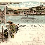 Gruss aus Linz am Rhein - Litho