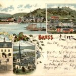 Gruss aus Linz am Rhein - Litho