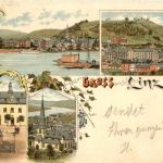 Gruss aus Linz am Rhein - Litho