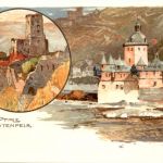 Die Pfalz und Gutenfels - Litho