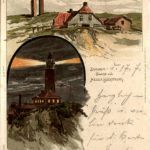 Borkum - Baake und Neuer Leuchtturm - Litho