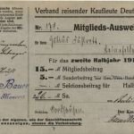 Mitglieds Ausweiskarte - Verband reisender Kaufleute 1918
