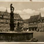 Coburg - Marktplatz Ecke mit Brunnen