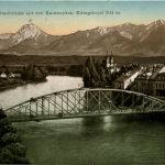 Villach, Draubrücke mit den Karawanken, Mittagskogel