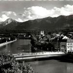 Villach/Kärnten und Umgebung - Draubrücke mit Mittagskogel