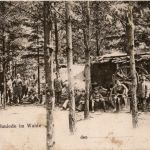 Eine Feldschmiede im Walde