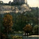 Saaleck/Sachsen-Anhalt - Rudelsburg mit Motorboot-Station
